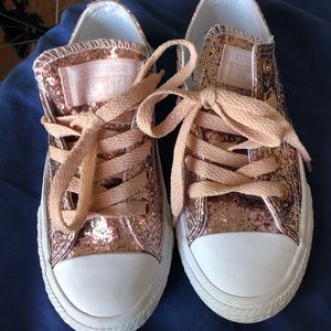 Rose gold glitter Converse size 11